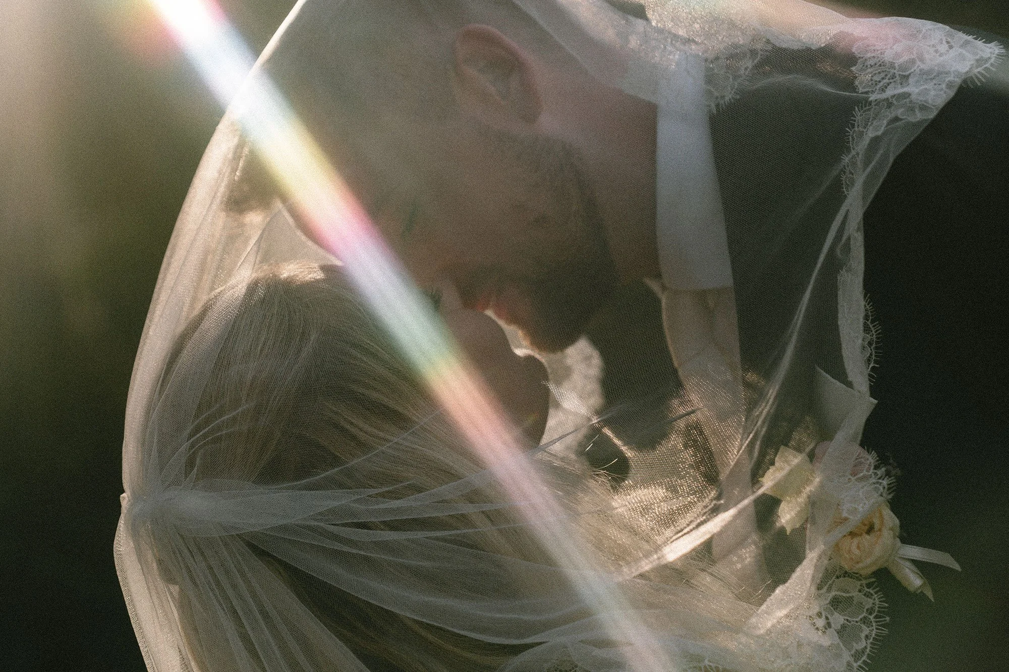Wedding moment in soft light