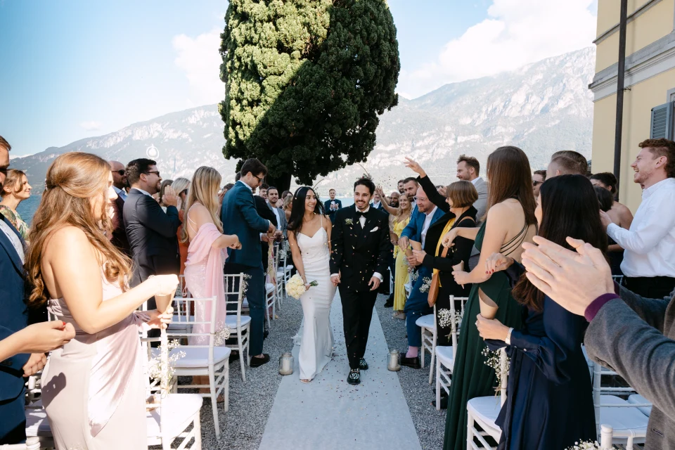 Wedding couple at Lake Como