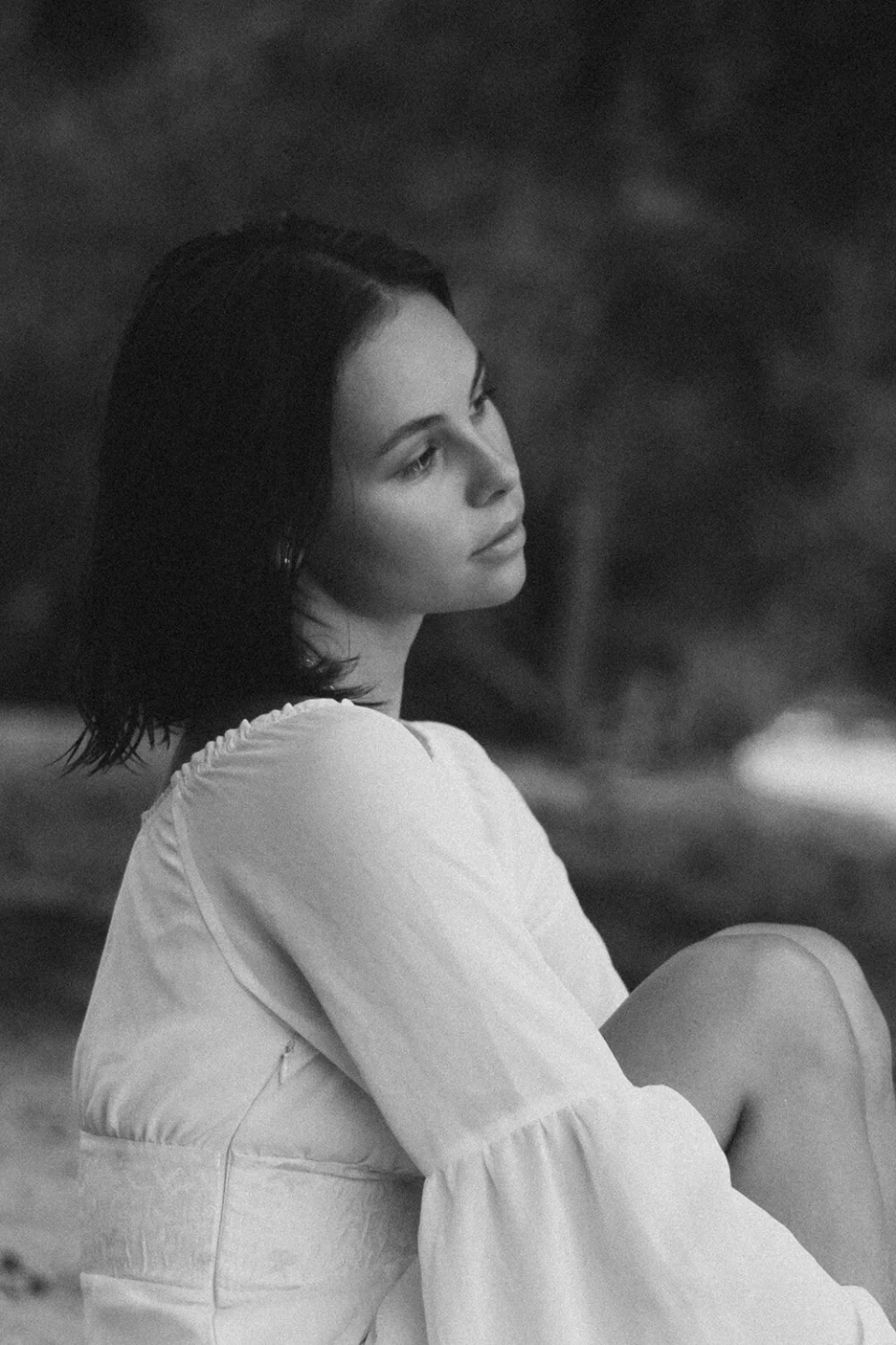 Side portrait of a thoughtful young woman